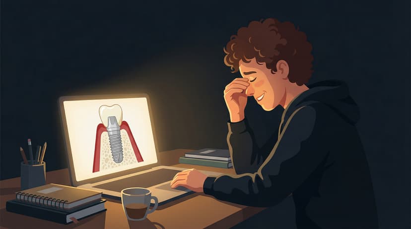 AI dental illustrations researcher reviewing a journal-ready figure on a laptop